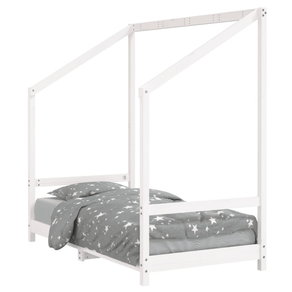 Produktbild för Sängram för barnsäng vit 80x160 cm massiv furu