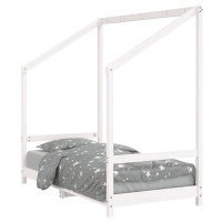 Produktbild för Sängram för barnsäng vit 80x160 cm massiv furu