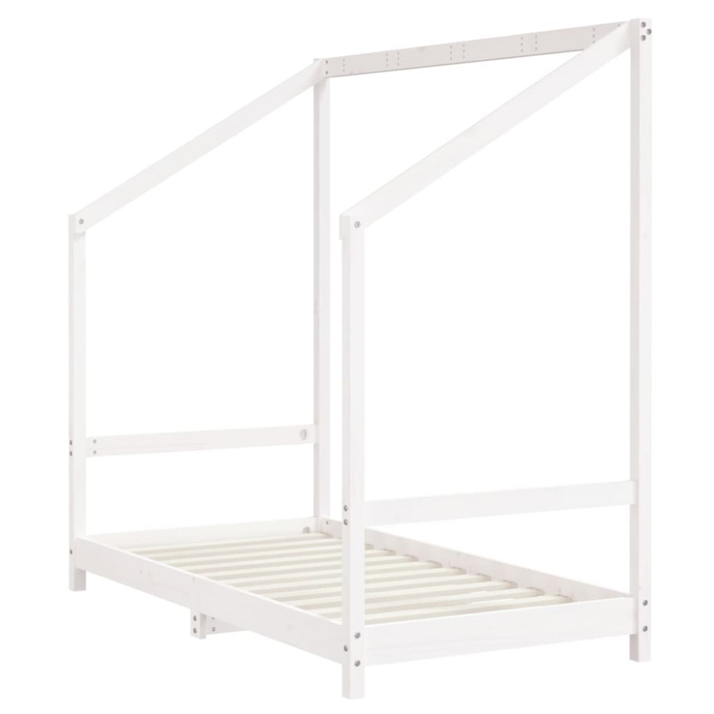 Produktbild för Sängram för barnsäng vit 80x160 cm massiv furu