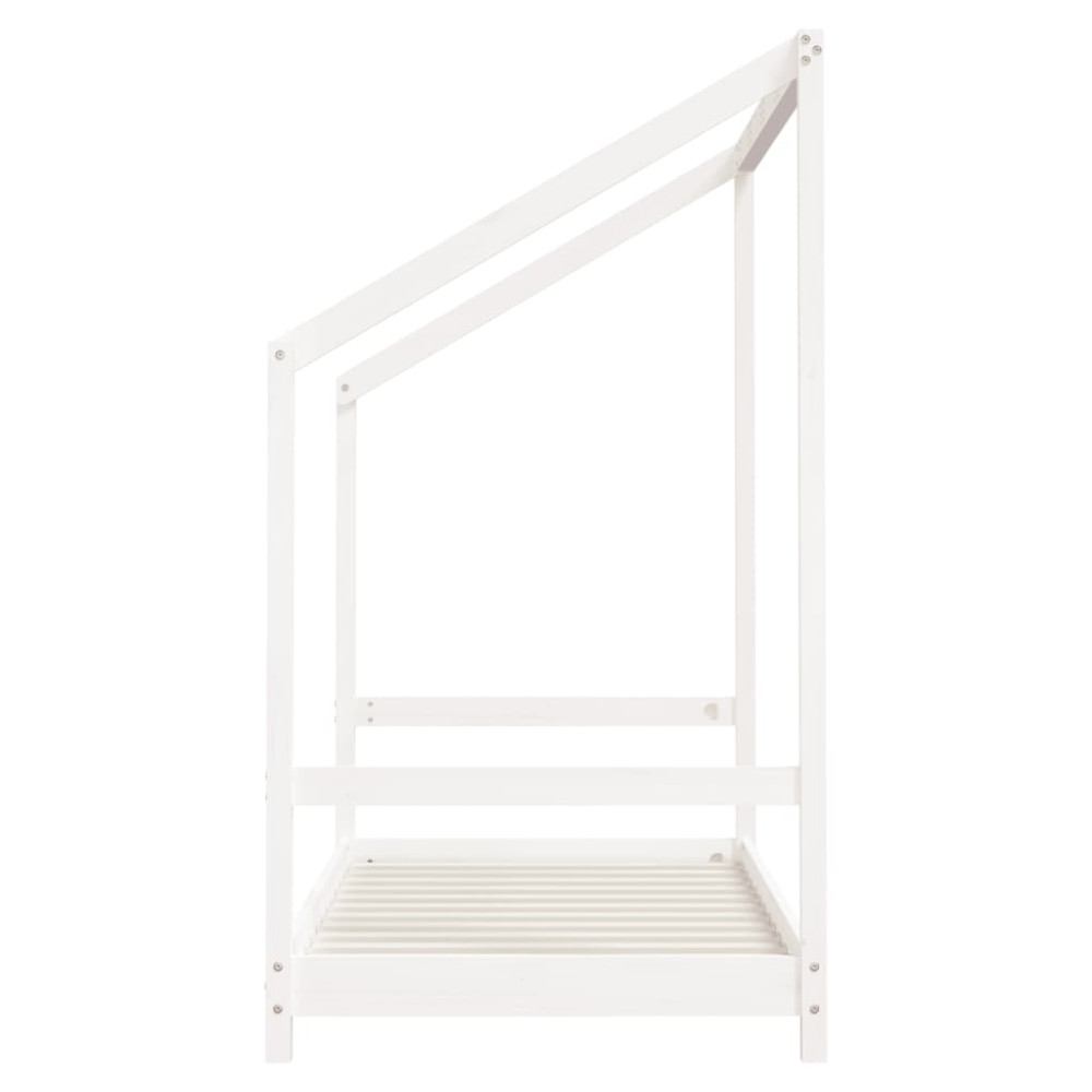 Produktbild för Sängram för barnsäng vit 80x160 cm massiv furu