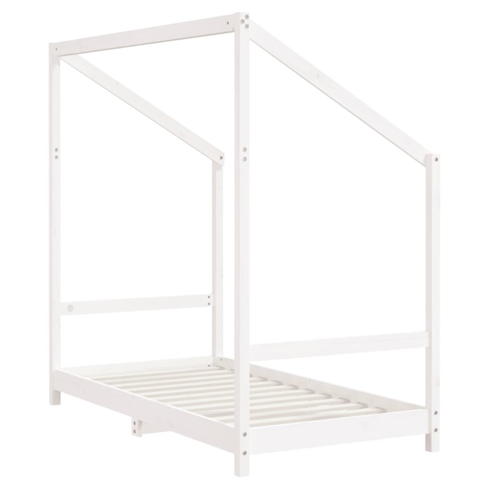Produktbild för Sängram för barnsäng vit 80x160 cm massiv furu