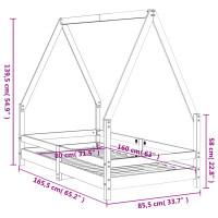 Produktbild för Sängram för barnsäng svart 80x160 cm massiv furu