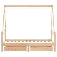 Produktbild för Sängram med lådor för barnsäng 80x160 cm massiv furu