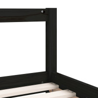 Miniatyr av produktbild för Sängram med lådor för barnsäng svart 80x160 cm massiv furu