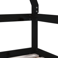 Miniatyr av produktbild för Sängram för barnsäng m. lådor svart 70x140 cm massiv furu