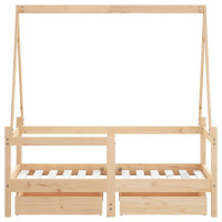 Produktbild för Sängram för barnsäng m. lådor 70x140 cm massiv furu