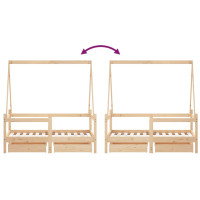 Produktbild för Sängram för barnsäng m. lådor 70x140 cm massiv furu