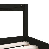 Miniatyr av produktbild för Sängram med lådor för barn svart 90x190 cm massiv furu