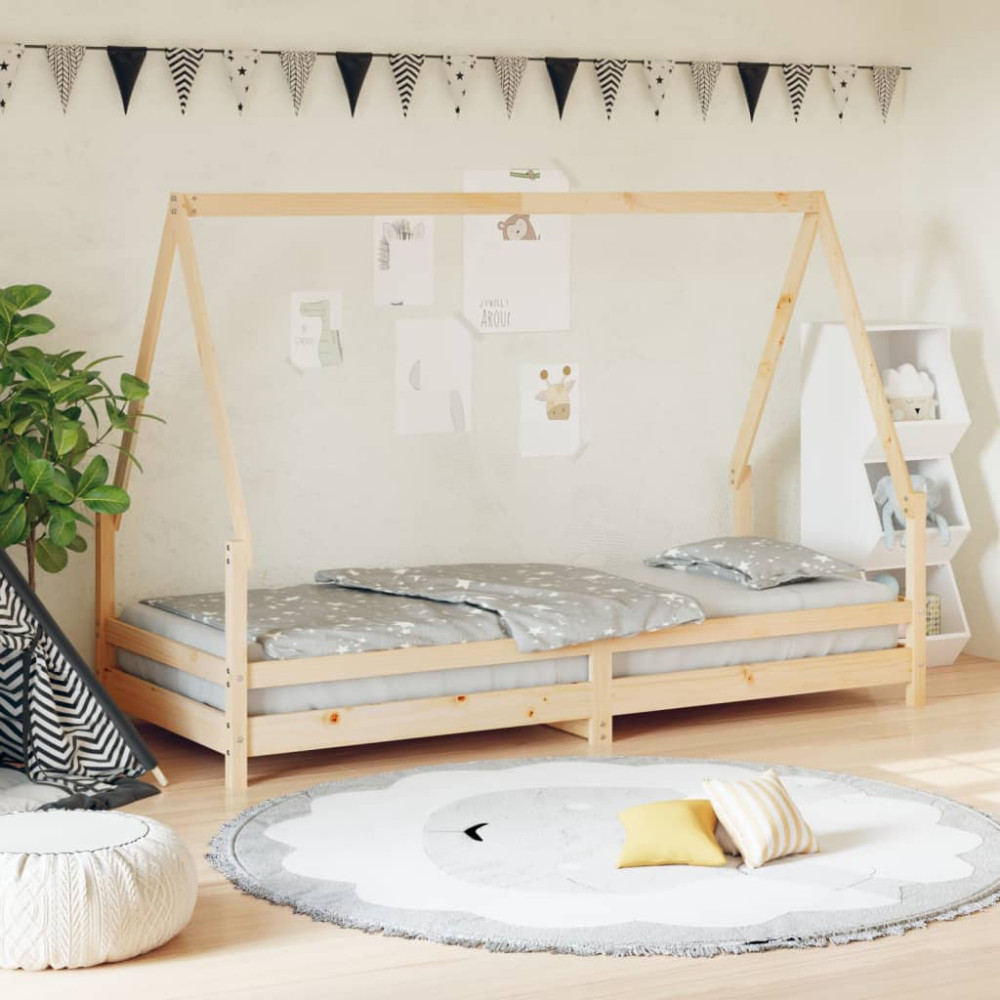 Produktbild för Sängram för barnsäng 90x200 cm massiv furu