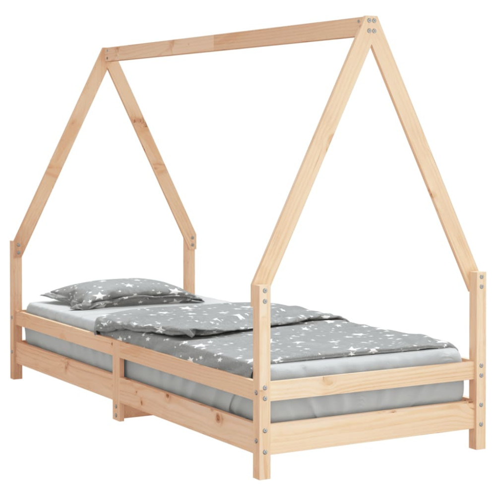 Produktbild för Sängram för barnsäng 90x200 cm massiv furu