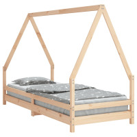 Produktbild för Sängram för barnsäng 90x200 cm massiv furu