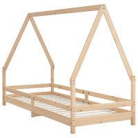 Produktbild för Sängram för barnsäng 90x200 cm massiv furu