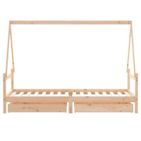 Produktbild för Sängram för barnsäng m. lådor 90x200 cm massiv furu