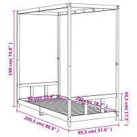 Produktbild för Sängram för barnsäng 90x200 cm massiv furu