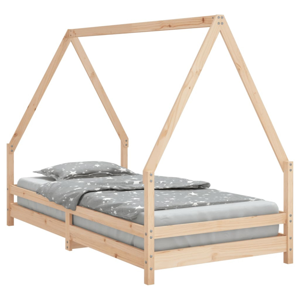 Produktbild för Sängram för barn 90x190 cm massiv furu