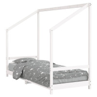 Produktbild för Sängram för barnsäng vit 80x200 cm massiv furu