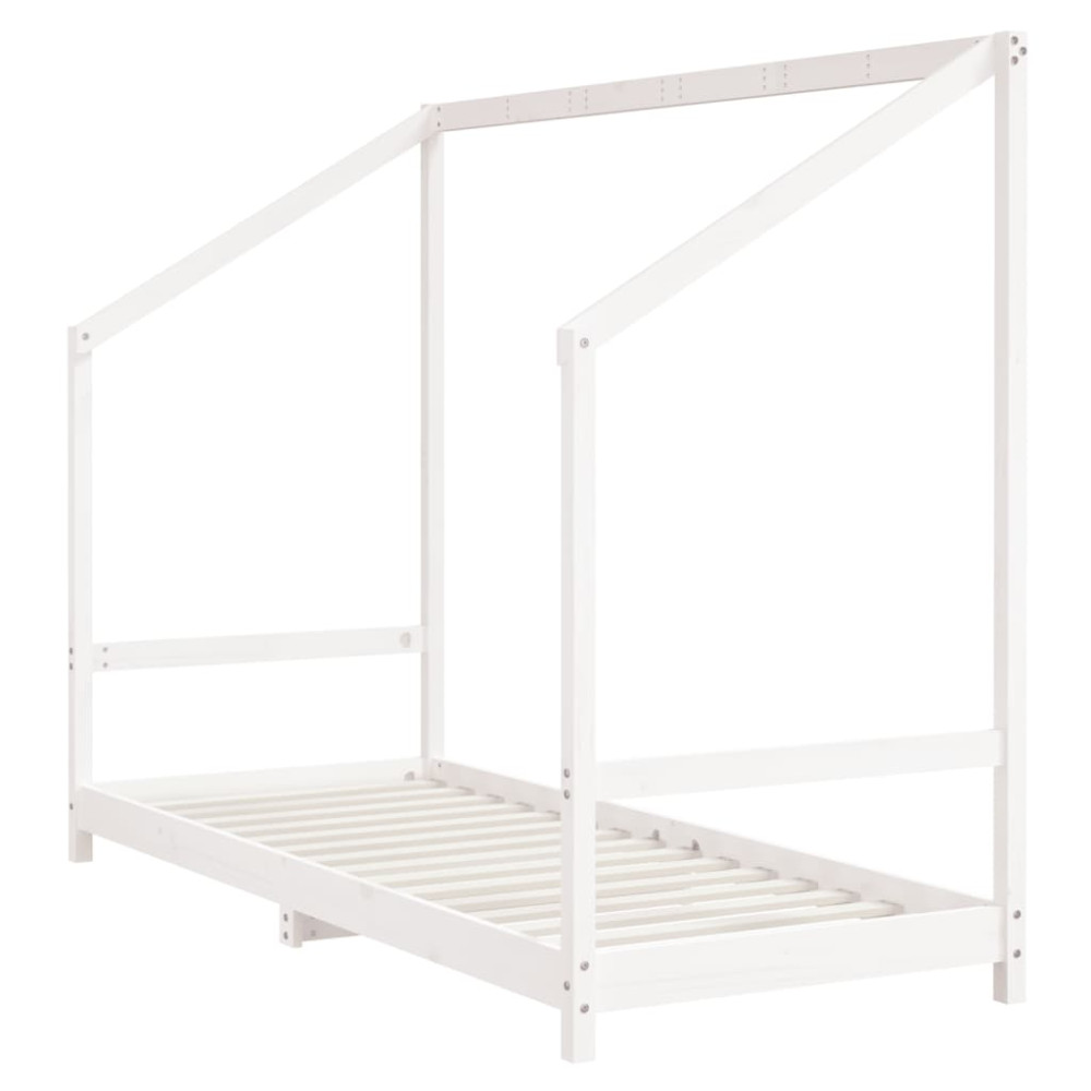 Produktbild för Sängram för barnsäng vit 80x200 cm massiv furu