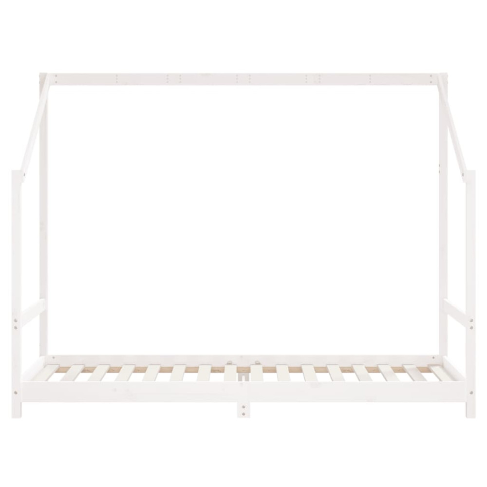 Produktbild för Sängram för barnsäng vit 80x200 cm massiv furu