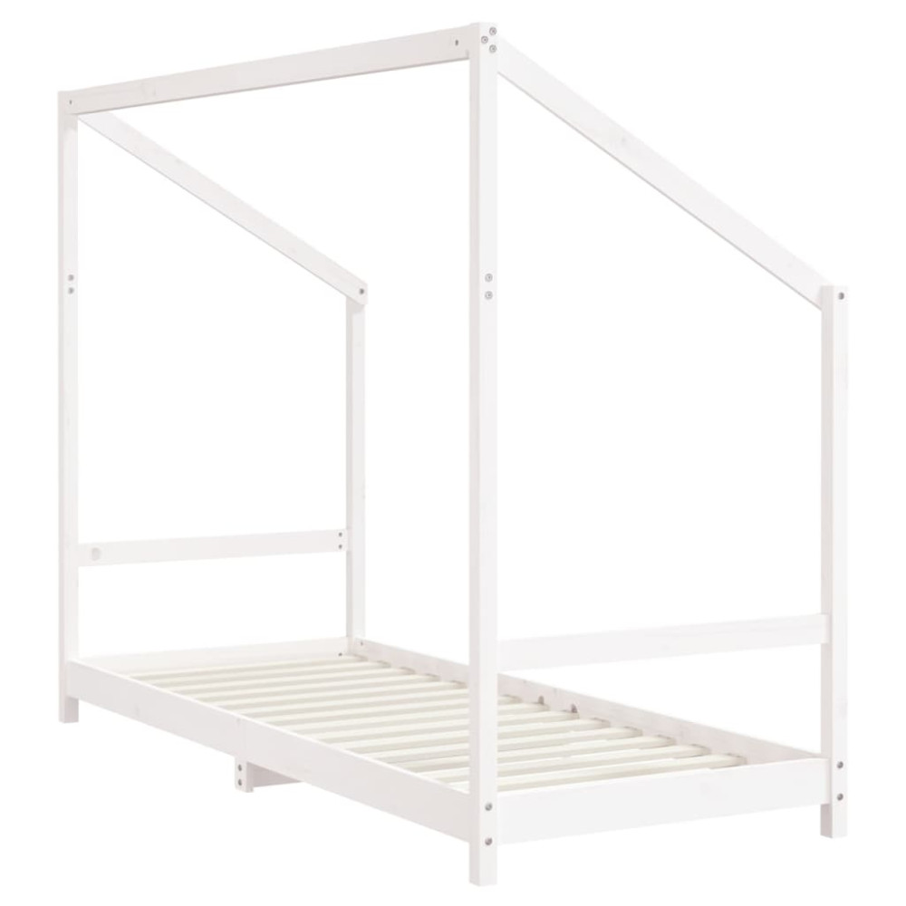 Produktbild för Sängram för barnsäng vit 80x200 cm massiv furu
