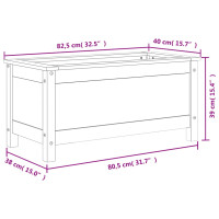 Produktbild för Odlingslåda 82,5x40x39 cm honungsbrun massiv furu