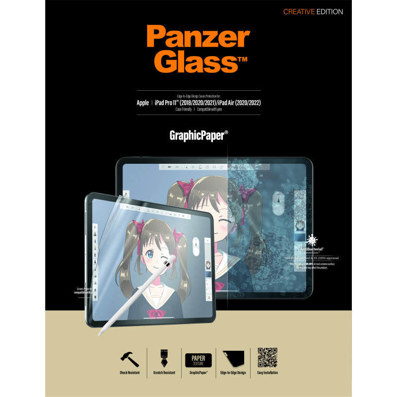 Produktbild för PanzerGlass 2734 skärmskydd för surfplatta Papperslikt skärmskydd Apple 1 styck