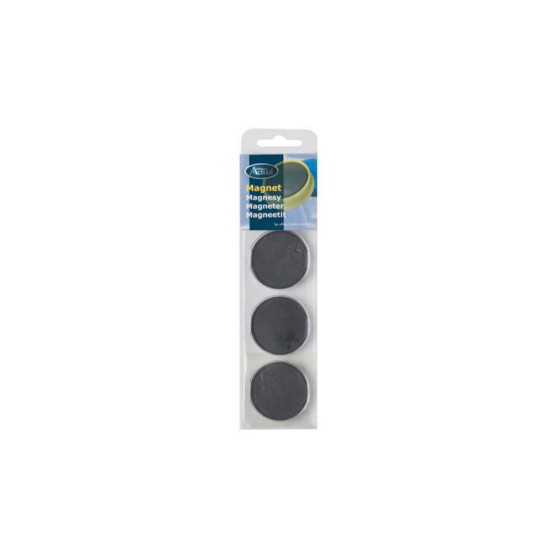 Produktbild för Magnetknappar ACTUAL 40 mm svart 4/fp