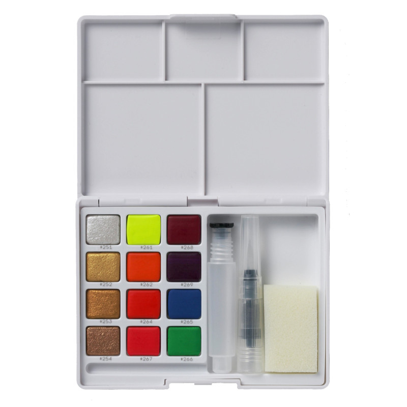 Produktbild för Sakura XNCW-12MH akvarellfärger Multi Palett 12 styck