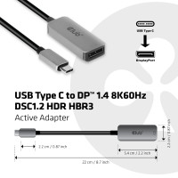 Produktbild för CLUB3D CAC-1567 USB-grafikadapter 7680 x 4320 pixlar Svart, Silver