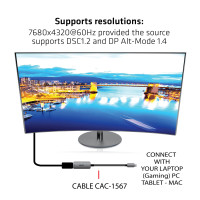 Produktbild för CLUB3D CAC-1567 USB-grafikadapter 7680 x 4320 pixlar Svart, Silver