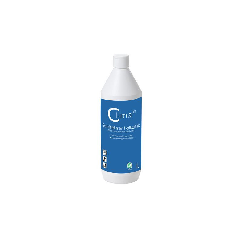 Produktbild för Sanitetsrent CLIMA30 alkalisk parfym 1L