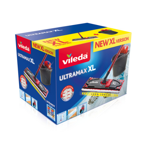 Vileda Vileda Ultramax XL Box moppar Torr&våt Mikrofiber Svart, Röd