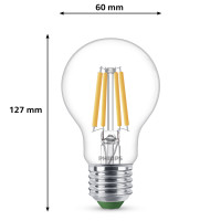 Miniatyr av produktbild för LED E27 Normal 2,3W (40W) Klar 485lm 2700K Energiklass A