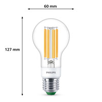 Miniatyr av produktbild för LED E27 Normal 4W (60W) Klar Dimbar 840lm 2700K Energiklass A