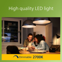 Produktbild för LED E27 Normal 4W (60W) Frost Dimbar 840lm 2700K Energiklass A