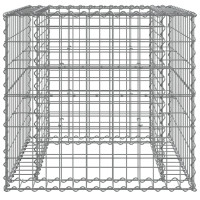 Produktbild för Gabionkorg silver 70x70x65 cm galvaniserat järn