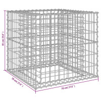 Produktbild för Gabionkorg silver 70x70x65 cm galvaniserat järn