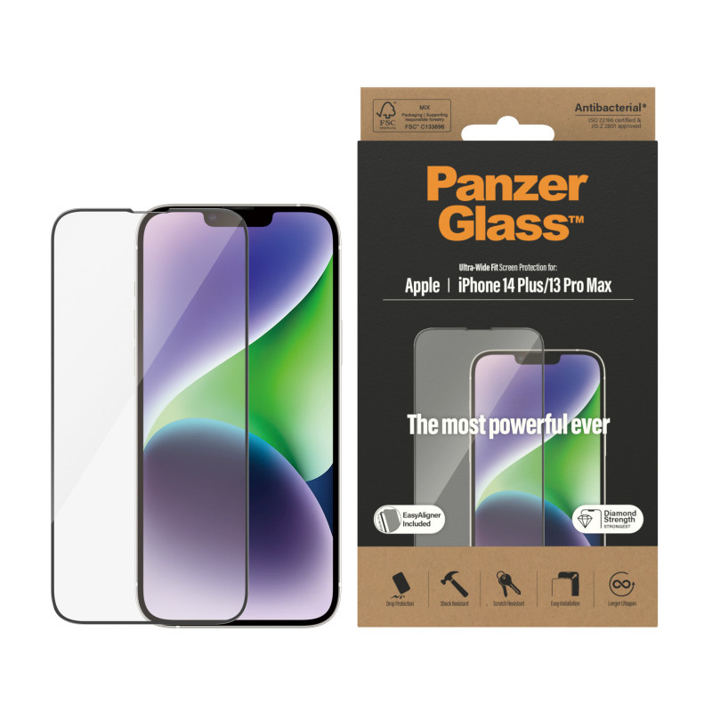 Produktbild för PanzerGlass Ultra-Wide Fit Apple iPhone Genomskinligt skärmskydd 1 styck