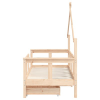 Produktbild för Sängram för barnsäng m. lådor 70x140 cm massiv furu