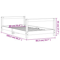 Produktbild för Sängram för barnsäng 80x160 cm massiv furu