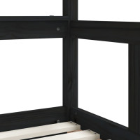 Produktbild för Sängram för barnsäng m. lådor svart 70x140 cm massiv furu