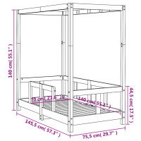 Produktbild för Sängram för barnsäng 70x140 cm massiv furu