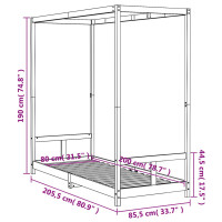 Produktbild för Sängram för barnsäng vit 80x200 cm massiv furu