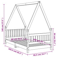 Produktbild för Sängram för barnsäng 80x160 cm massiv furu