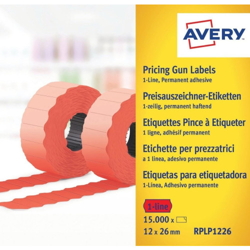 AVERY Avery RPLP1226 utskriftsbara etiketter Röd Självhäftande skrivaretikett