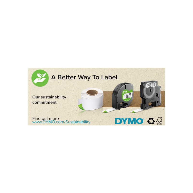 Produktbild för DYMO D1 - Standardpolyesteretiketter - Svart på vitt - 9mm x 7m