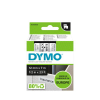 Miniatyr av produktbild för DYMO D1 - Standardpolyesteretiketter - Svart på vitt - 12mm x 7m