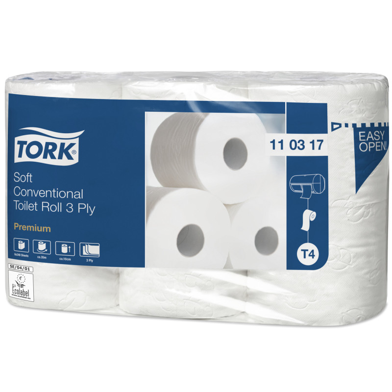 Produktbild för Tork Soft Conventional Toilet Roll Premium toalettpapper 34,7 m
