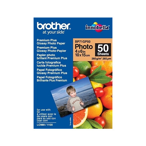 Brother Brother BP71GP50 Premium Glossy Photo Paper fotopapper Vit