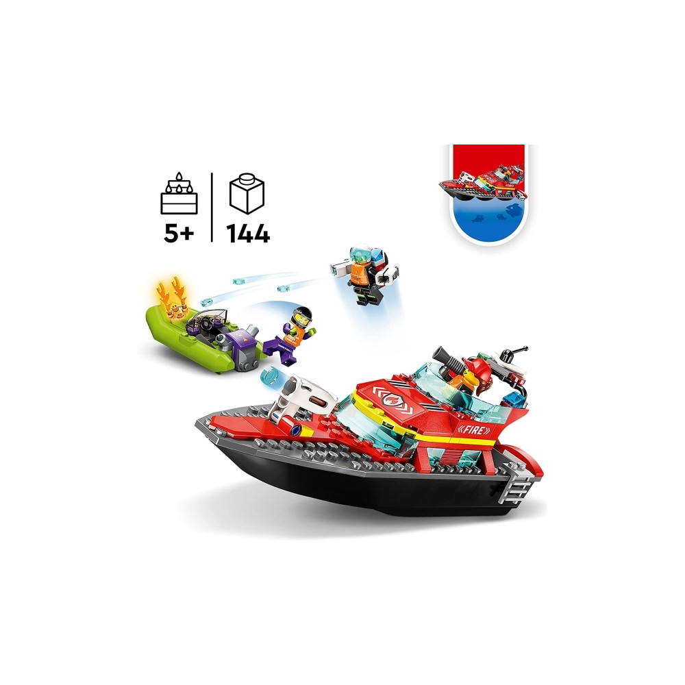 Produktbild för LEGO City 60373 - Fire Rescue Boat - byggsats