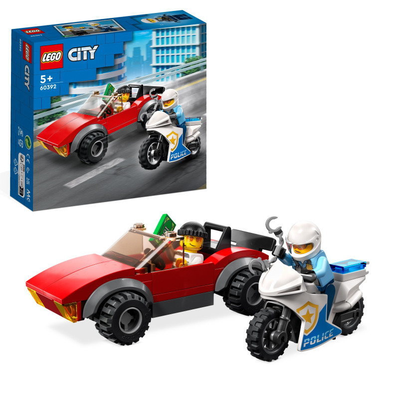 Produktbild för LEGO City Biljakt med polismotorcykel